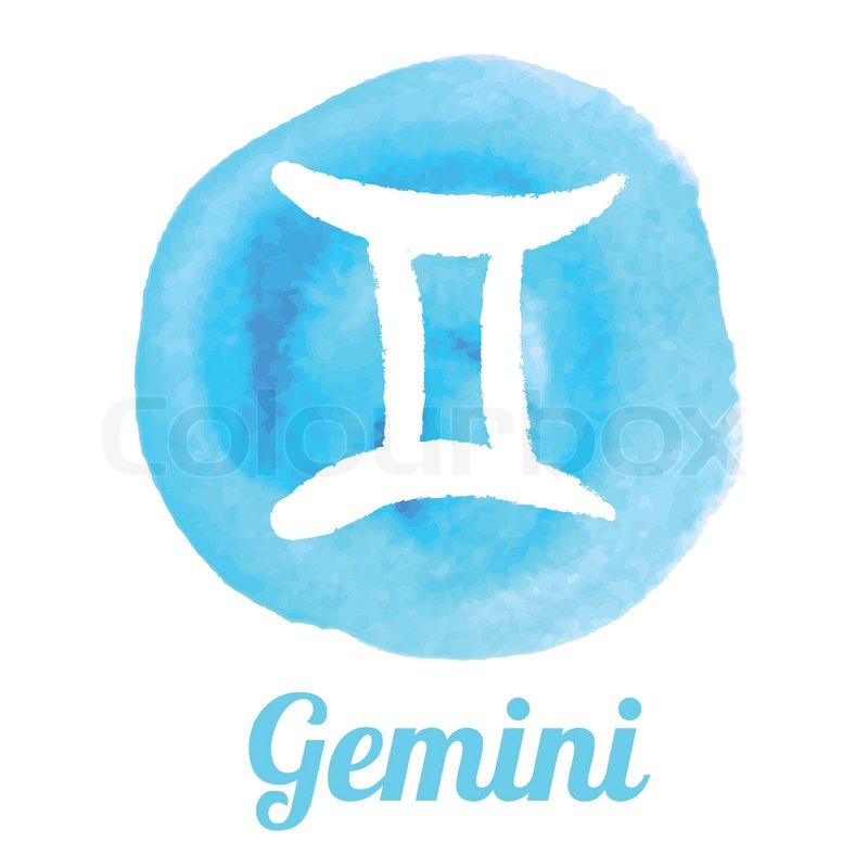 800x800 Watercolor Zodiac Icon Set Gemini Stock Vector Colourbox