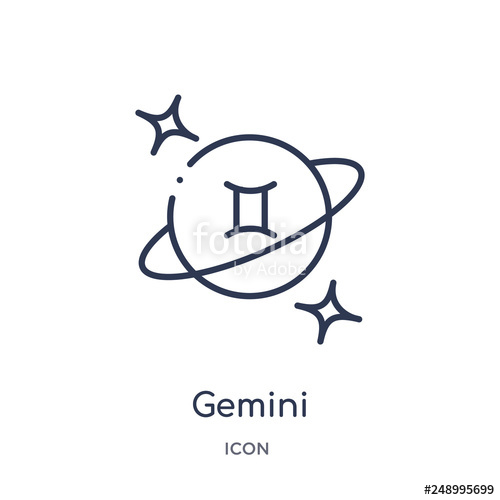 500x500 Gemini Icon From Zodiac Outline Collection Thin Line Gemini Icon