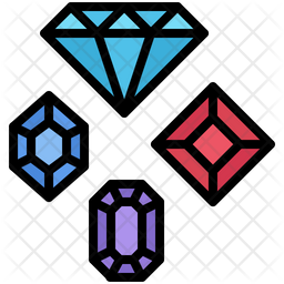 256x256 Gems Icon Of Colored Outline Style