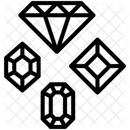 256x256 Gems Icon Of Line Style