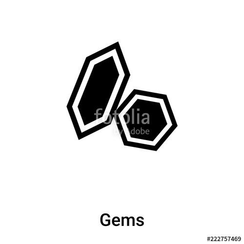 500x500 Gems Icon Vector Isolated On White Background, Logo Concept