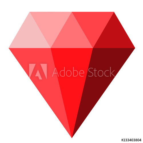 500x500 Red Diamond Icon On White Background Diamond Sign Flat Style