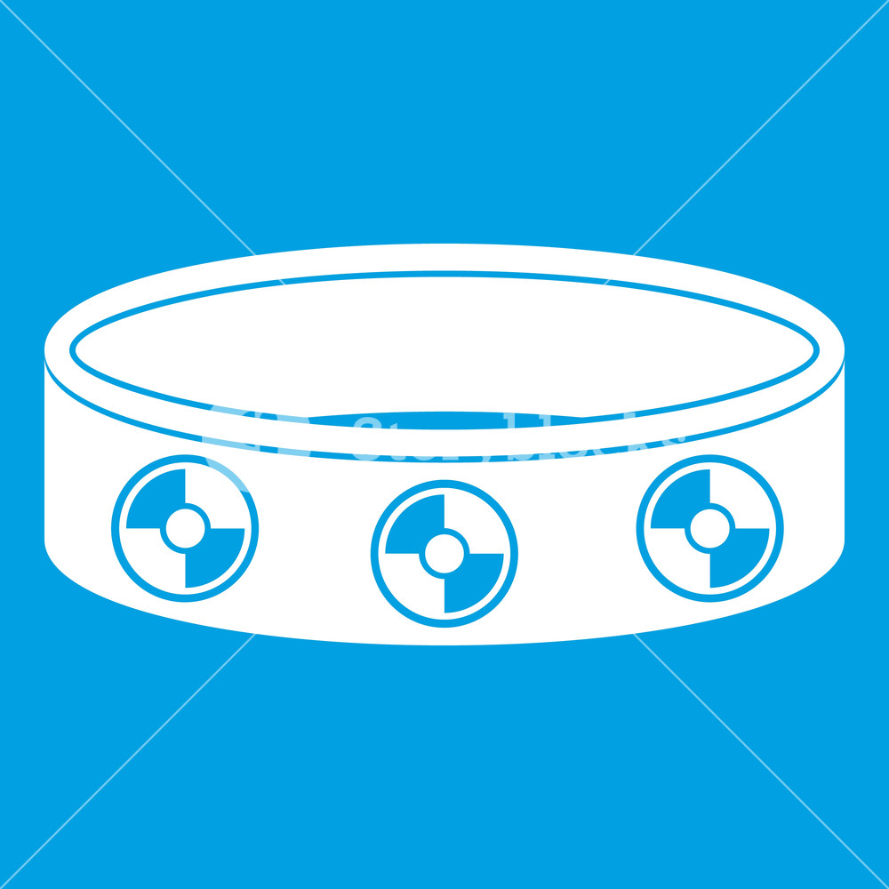 1000x1000 Bracelet With Gems Icon White Isolated On Blue Background Vector