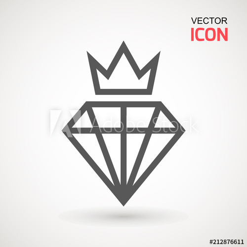 500x500 King Diamond Icon Logo Diamond Crown Vector Logotype Graphic