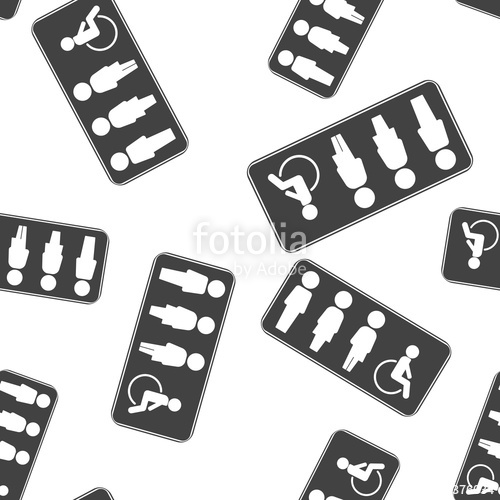 500x500 Vector Icon Plate Gender Neutral Toilet Seamless Pattern