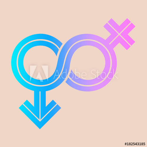 500x500 Gender Fluid Blue To Pink Gradient Icon On Peach Background