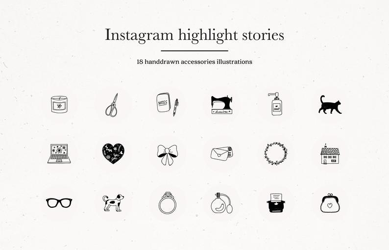 794x510 Instagram Story Highlight Icons Organic Accessories Hand Drawn Etsy