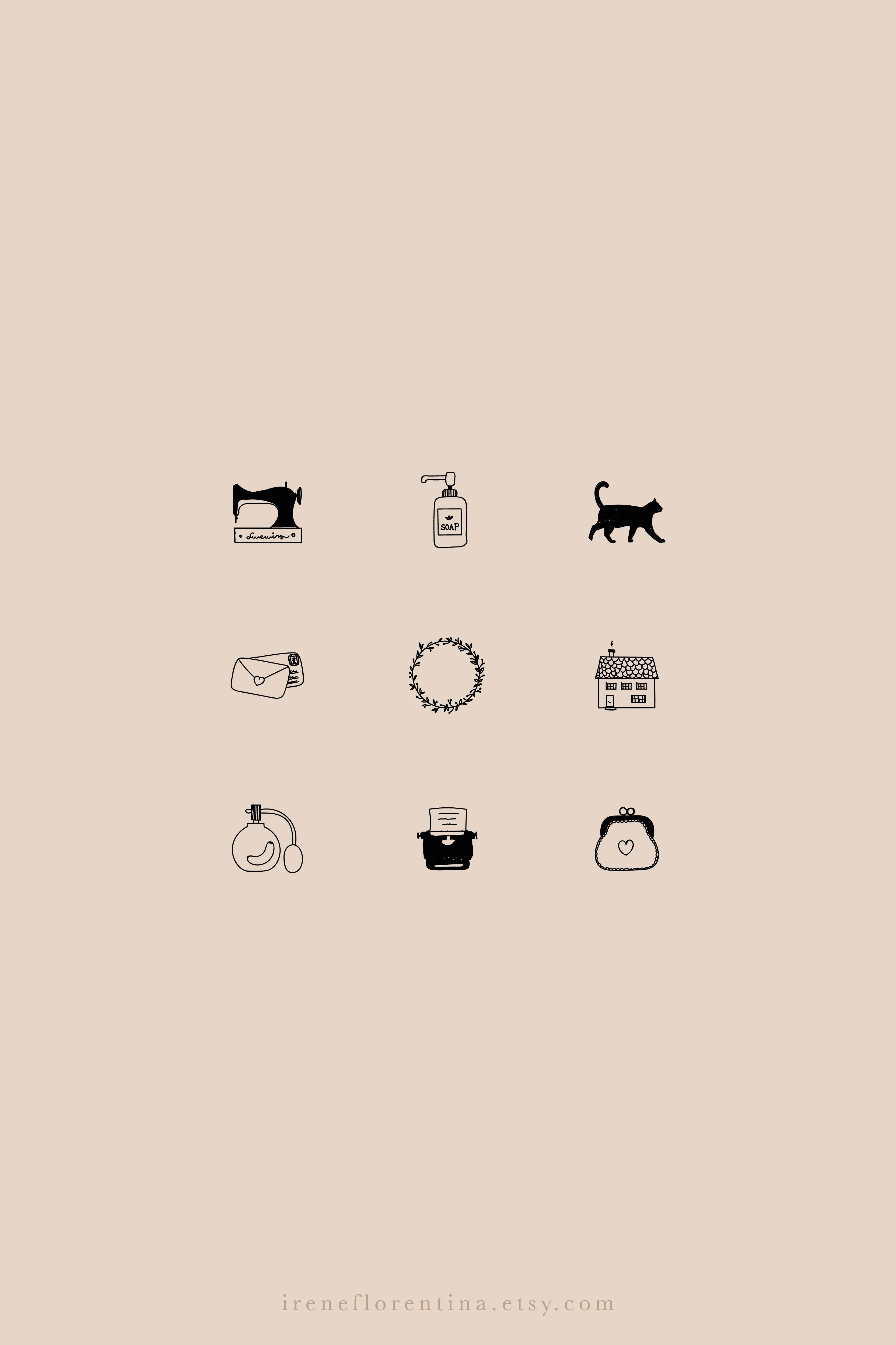 3334x5001 Instagram Story Highlight Icons Organic Accessories Hand Drawn