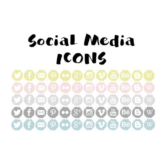 570x570 Social Media Buttons Social Media Icons Blog Icons Etsy