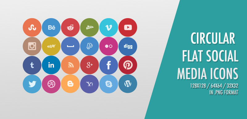 800x387 Free Circular Flat Social Media Icons Best Web Design