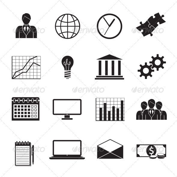 590x590 Business Flat Generic Icons Set Of People Teamwork Charts Graphs