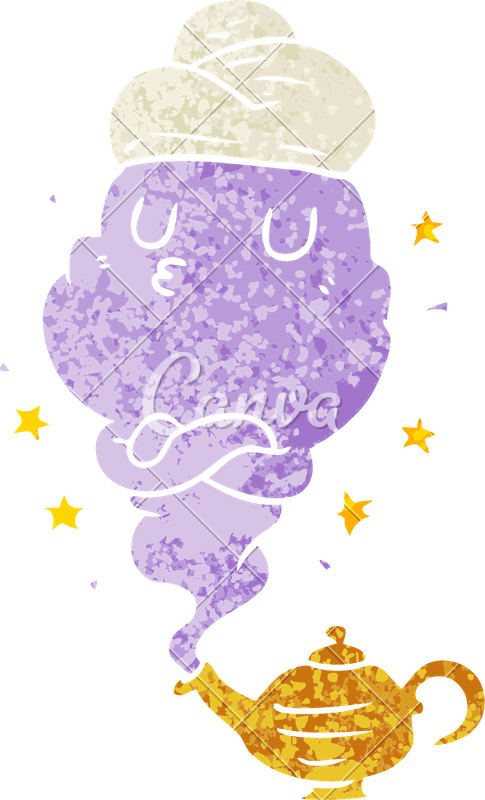 485x800 Cartoon Genie Icon Art