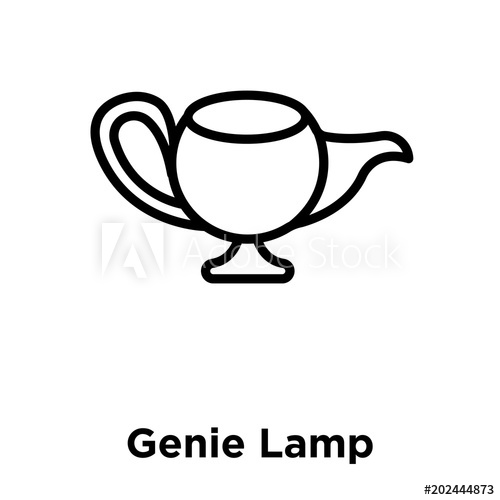 500x500 Genie Lamp Icon Isolated On White Background