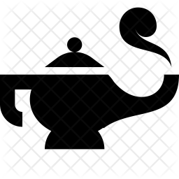 256x256 Genie Lamp Icon Of Glyph Style