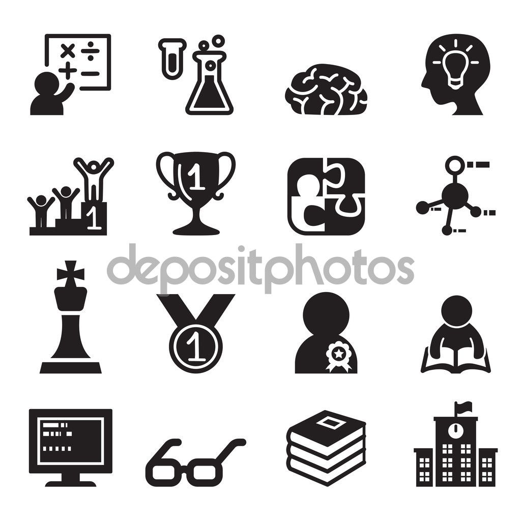 Genius Icons Set Vector Illustration Vector 1024x1024 Genius Icons Set Vector Illustration Vector