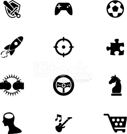 418x440 Game Genre Icon Set Stock Vector