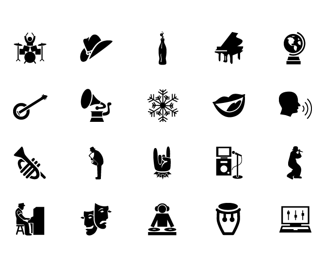 670x550 Music Genre Icons