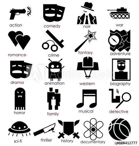 476x500 Black And White Cinema Genre Icon