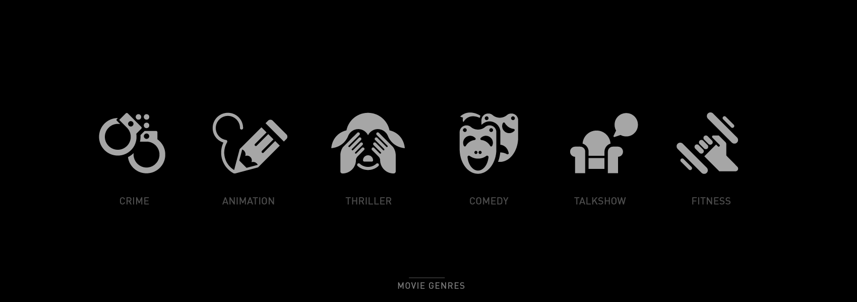 1700x599 Stylish Movie Genre Icons Sodafish