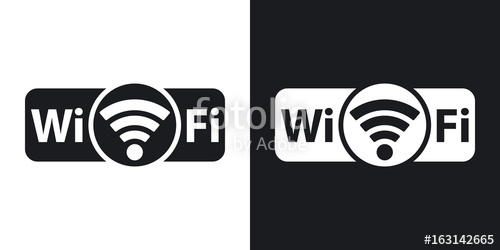 500x250 Vector Not Genuine Wi Fi Icon Two Tone Version On Black And White