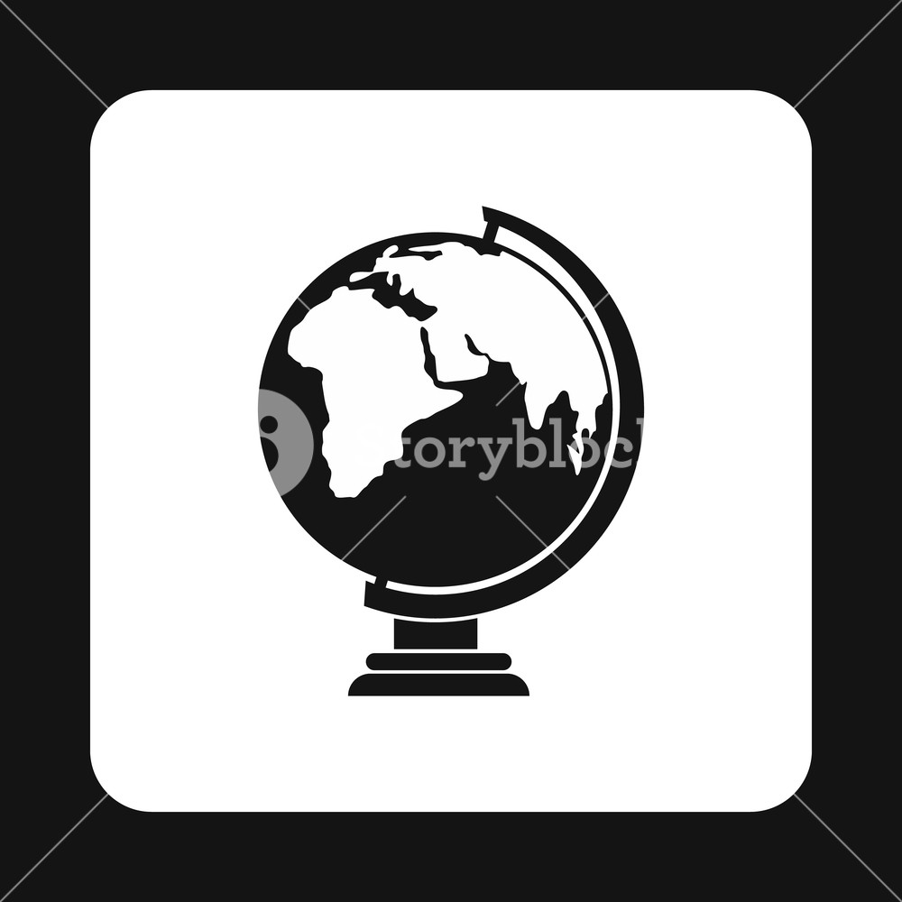 1000x1000 Globe Icon In Simple Style Isolated On White Background Geography