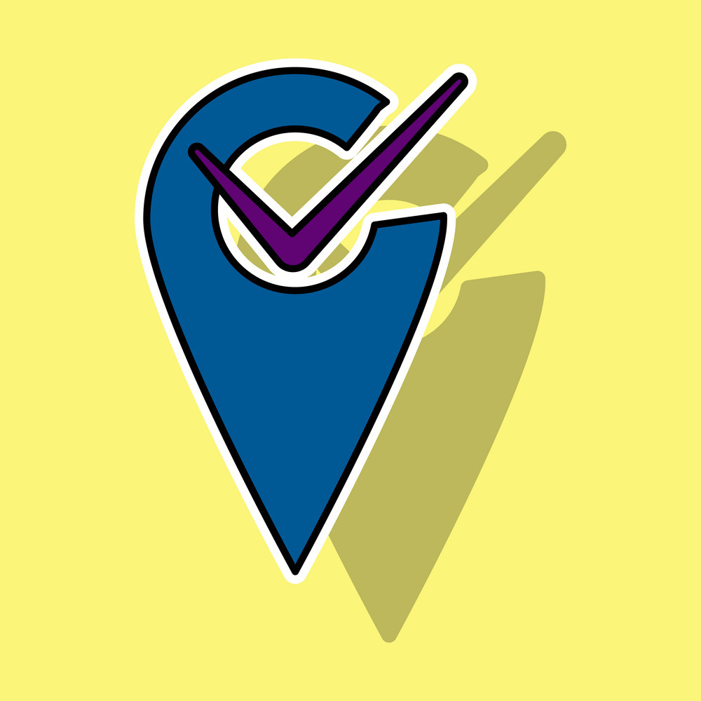 Sticker Navigation Geolocation Icon In Flat Vector 1000x1000 Sticker Navigation Geolocation Icon In Flat Vector