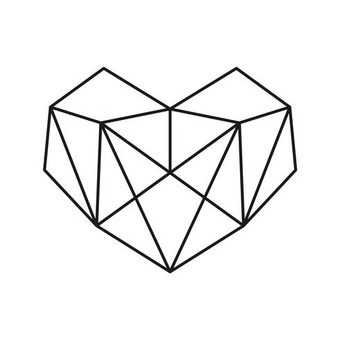 490x490 Geometric Vector Symbol Heart Shape Frame With Place For Text