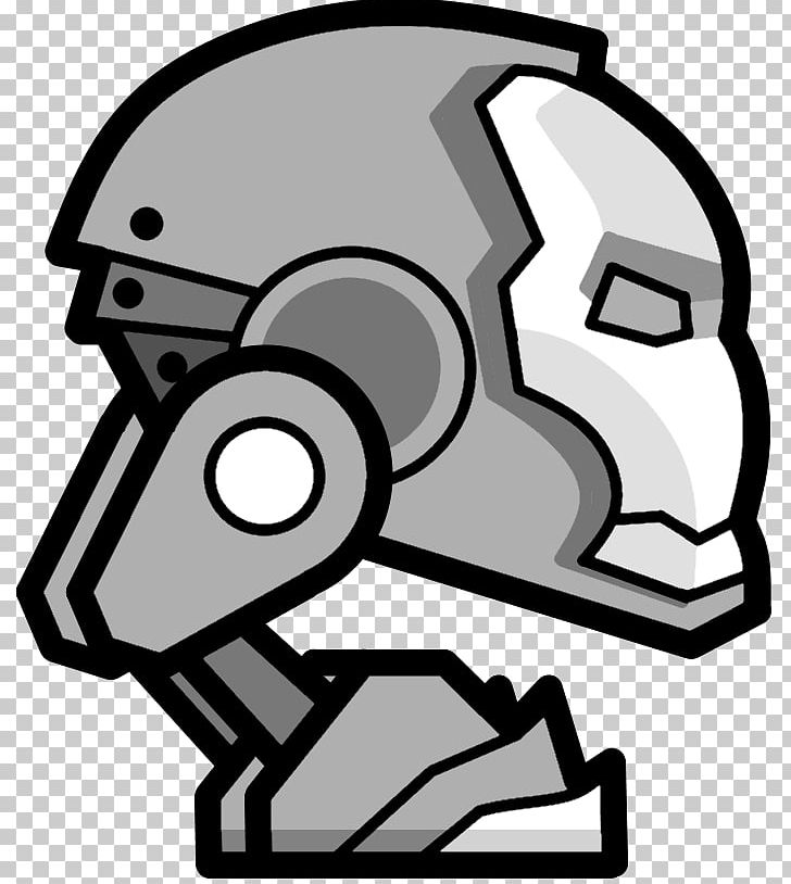 728x814 Geometry Dash Robot Game Png, Clipart, Artwork, Black And White