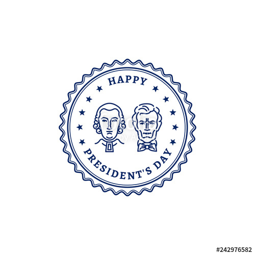500x500 Happy Presidents Day Stamp Icon American Presidents