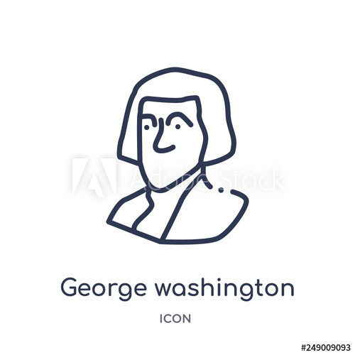 500x500 George Washington Icon From United States Outline Collection Thin