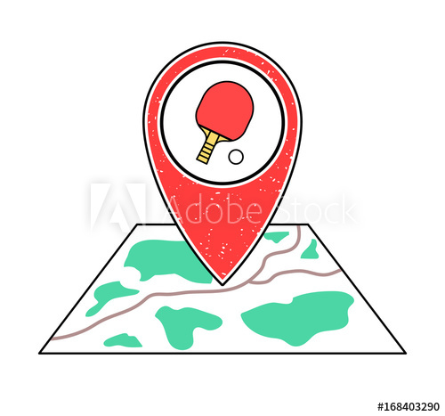 Textured Red Geotag Icon With Table Tennis Racket And Ball Symbol 500x467 Textured Red Geotag Icon With Table Tennis Racket And Ball Symbol
