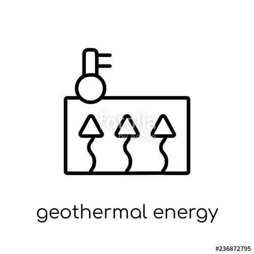 500x500 Geothermal Energy Icon From Ecology Collection Stock Image
