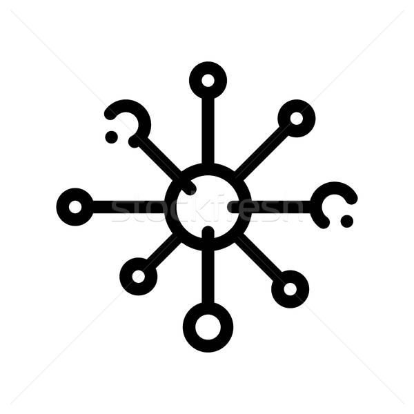 600x600 Microscopic Bacterium Germ Vector Thin Line Icon Vector