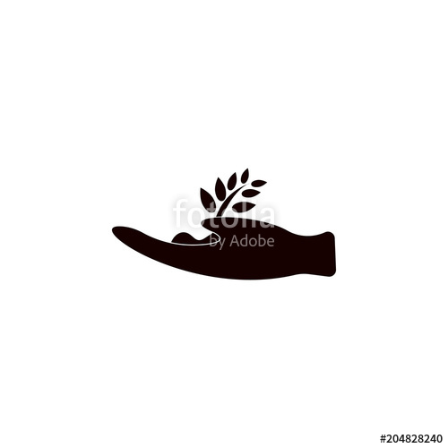500x500 Hand Holds A Plant Germ Icon Element Of Farm For Mobile Concept