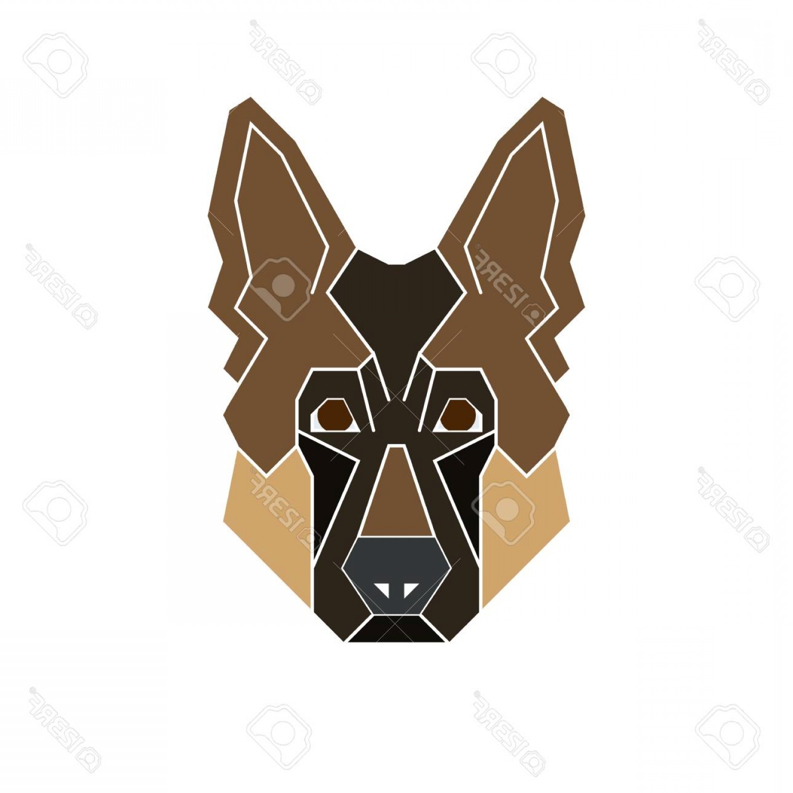 1560x1560 Photostock Vector German Shepherd Dog Icon Set In Geometric Modern