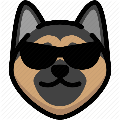 512x512 Cool, Emoji, Emotion, Expression, Face, Feeling, German Shepherd Icon