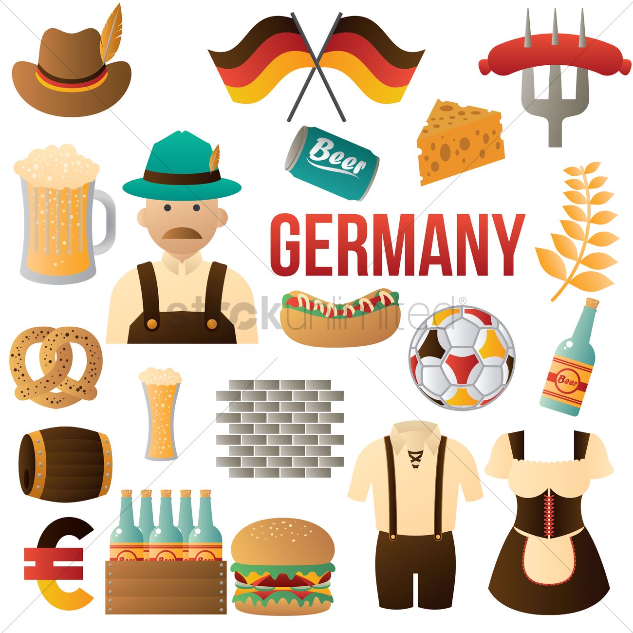 1300x1300 Set Of Germany Icons Vector Image