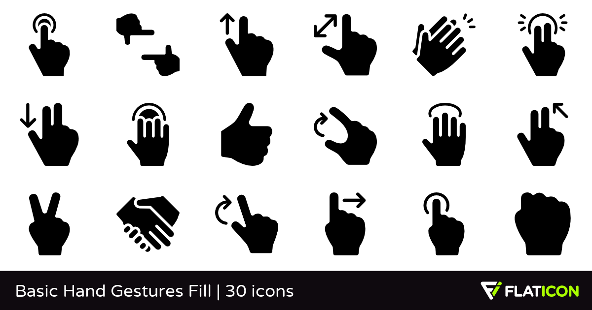 1200x630 Basic Hand Gestures Fill Premium Icons