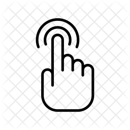 256x256 Hand, Touch, Finger, Click, Move, Sense, Gesture Icon Of Line