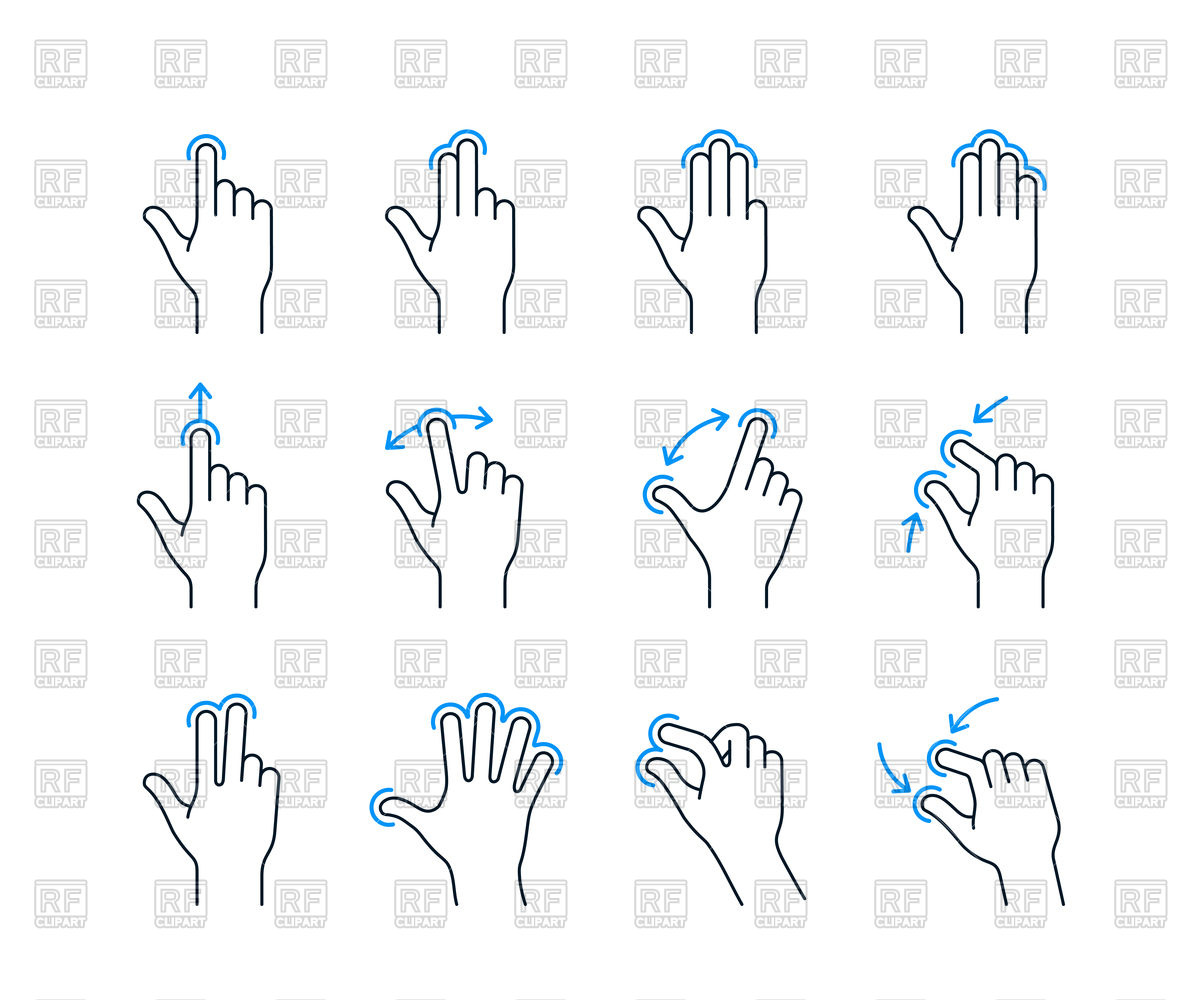 1200x1000 Touchscreen Gesture Icons For Smartphones
