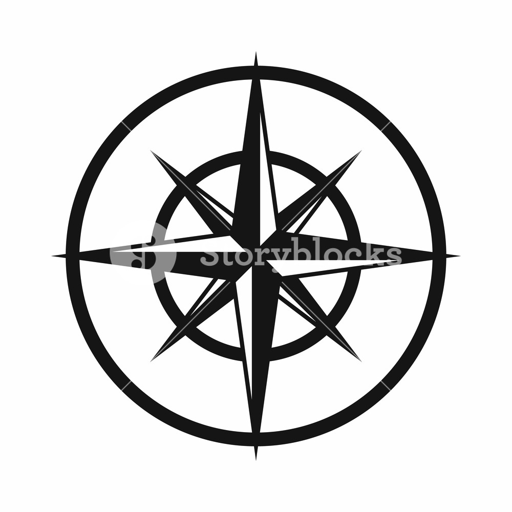 1000x1000 Sign Of Compass To Determine Cardinal Directions Icon In Simple