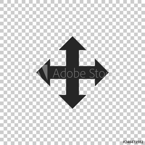 500x500 Arrows In Four Directions Icon Isolated On Transparent Background