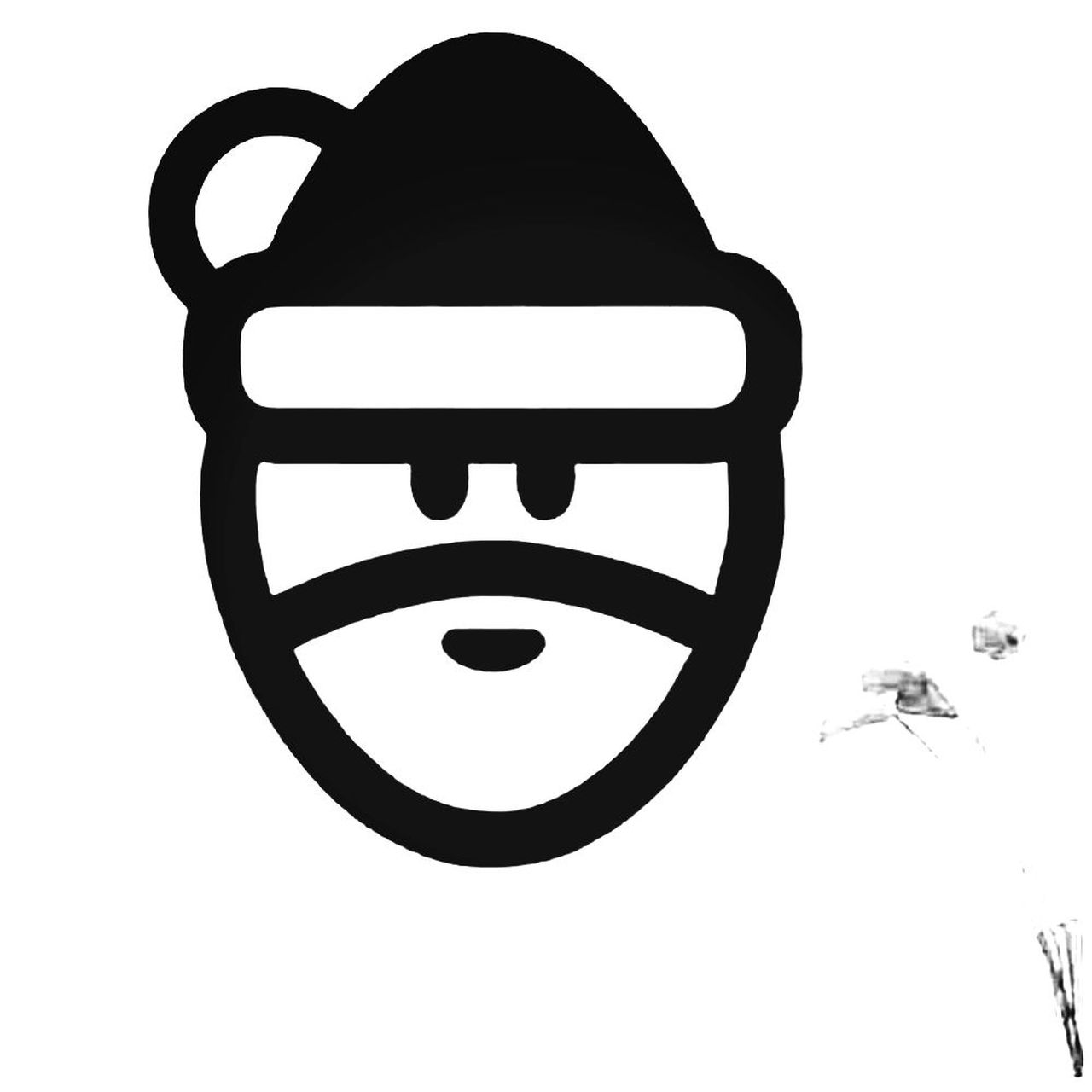 1280x1280 Santa Claus Dressed Hat Icon Decal Sticker