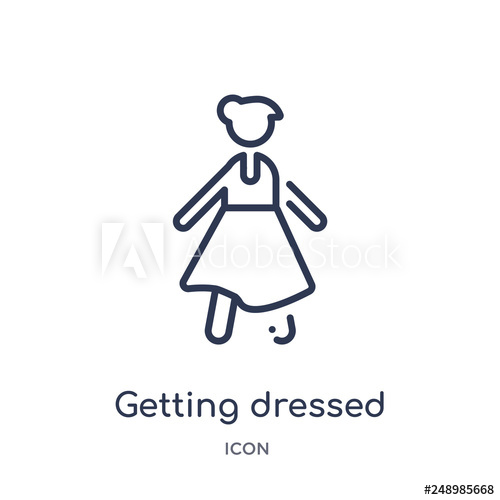 500x500 Getting Dressed Icon From People Outline Collection Thin Line