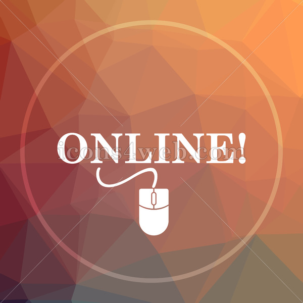 600x600 Online With Mouse Low Poly Icon Website Low Poly Icon