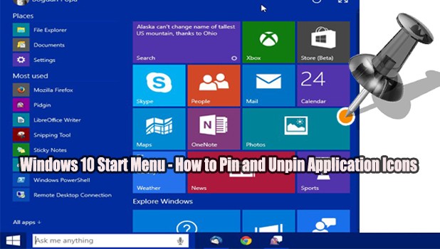 618x350 Windows Start Menu How To Pin And Unpin Application Icons