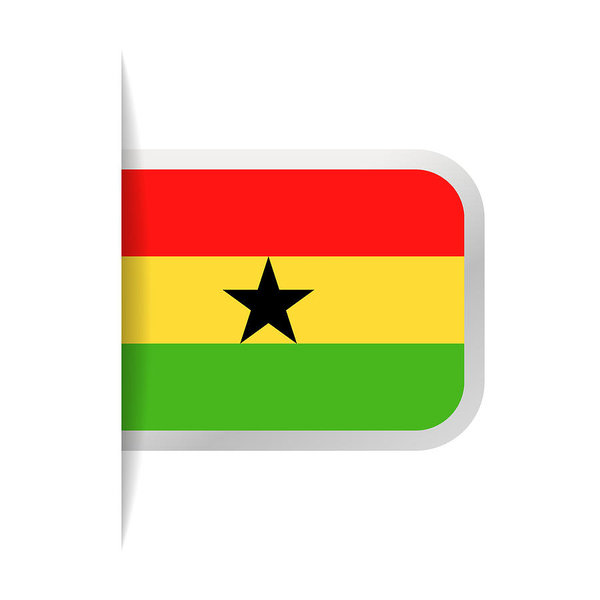 600x600 Ghana Flag Vector Bookmark Icon Art Print