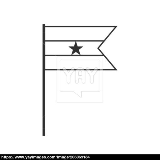 512x512 Ghana Flag Icon In Black Outline Flat Design Vector