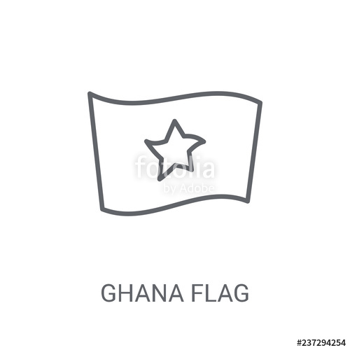 500x500 Ghana Flag Icon Trendy Ghana Flag Logo Concept On White