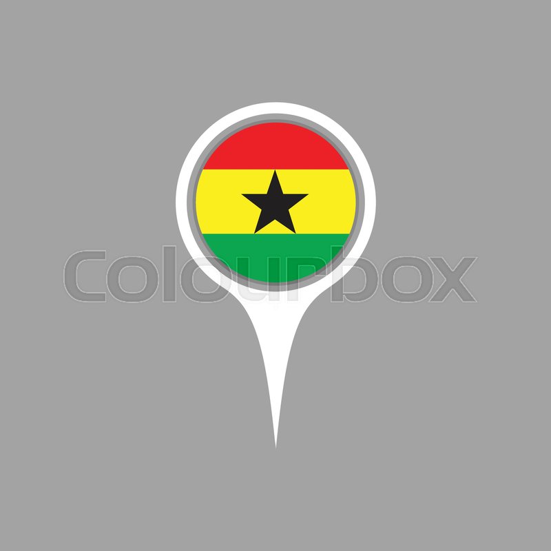 800x800 Ghana Flag Location Map Icon Vector Stock Vector Colourbox